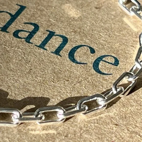 SUNDANCE $138 NEW 7" Sterling Silver Italy Paperclip 925 Link Bracelet Ladies - Picture 4 of 7